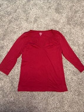 Market & Spruce Women's Red 3/4 Sleeve Top